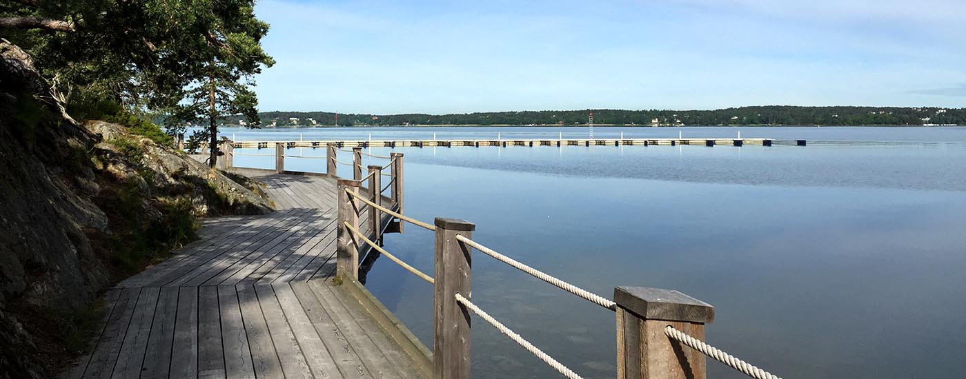 Strandpromenaden sommartid